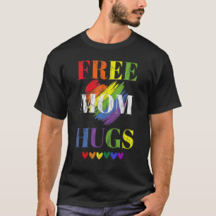 Kostenlose Mama Hugs Lgbtq Herz Lesbian Gay Pride T-Shirt