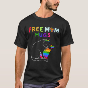 Kostenlose Mama Umarme Katze LGBT T-Shirt
