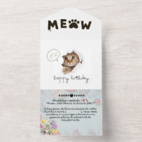 Kostenlose Niedliche Funny Cat Geburtstagskarte