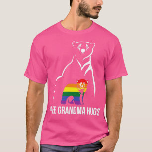 Kostenlose Omas Umarmungen Gay Pride LGBT Regenbog T-Shirt