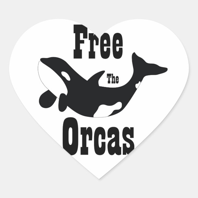 Kostenlose Orcas Herz-Aufkleber (Vorderseite)