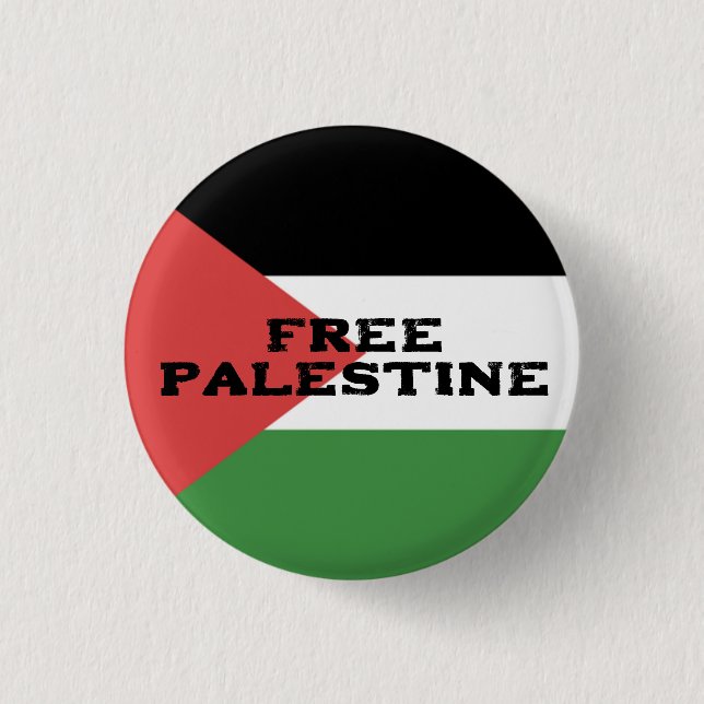 KOSTENLOSE PALESTINE FLAG ROTES SCHWARZES GRÜNWEIS BUTTON (Vorderseite)