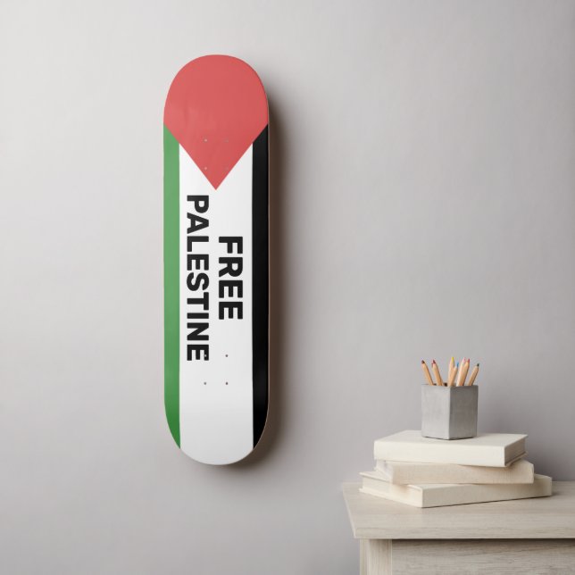 KOSTENLOSE PALESTINE FLAG ROTES SCHWARZES GRÜNWEIS SKATEBOARD (Wandkunst)
