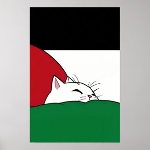 KOSTENLOSE PALESTINE-Flaggenkatze Poster
