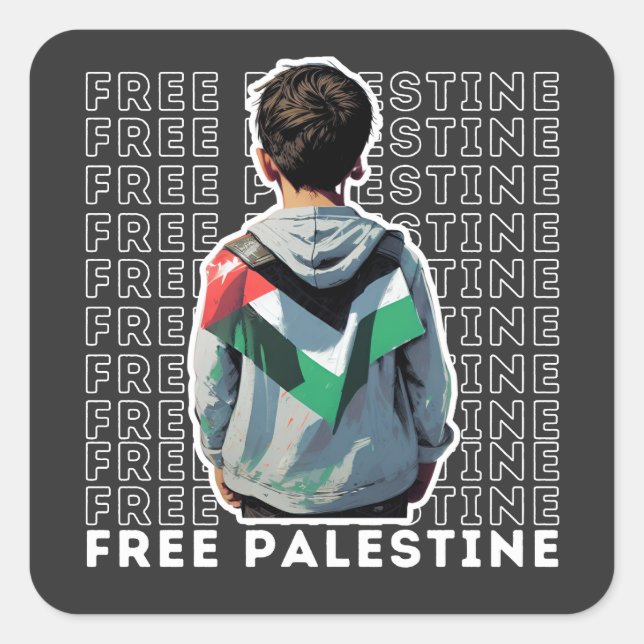 KOSTENLOSE PALESTINE QUADRATISCHER AUFKLEBER (Vorderseite)