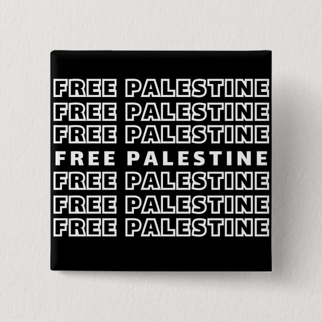 KOSTENLOSE PALESTINE Wiederholung Text Typografie  Button (Vorderseite)
