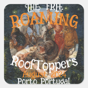 KOSTENLOSE ROAMINGDACH-TOPPERS PORTO PORTUGAL QUADRATISCHER AUFKLEBER