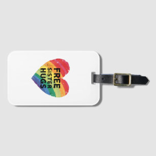 Kostenlose Schwesterschwesterumarmungen LGBT Schwu Gepäckanhänger