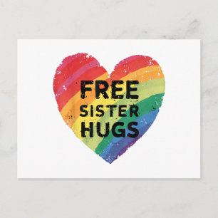 Kostenlose Schwesterumarmungen LGBT Schwule Lesben Postkarte