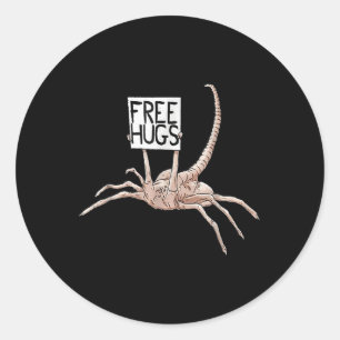 Kostenlose Umarmungen Alien Vintage Design Für Män Runder Aufkleber