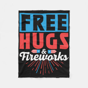 Kostenlose Umarmungen und Feuerwerk 4. Juli Unabhä Fleecedecke