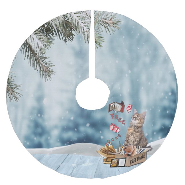 Kostenlose Weihnachtsbücher Polyester Weihnachtsbaumdecke (Vorderseite)