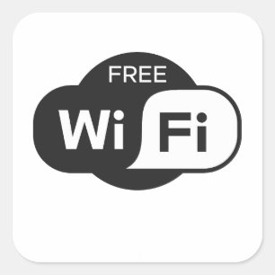 Kostenlose WLAN-Quadrat-Aufkleber Quadratischer Aufkleber