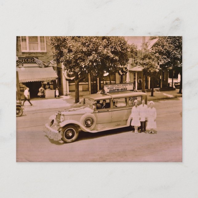 Kostenloser Ambulanzservice zu allen örtlichen Kra Postkarte (Vorderseite)