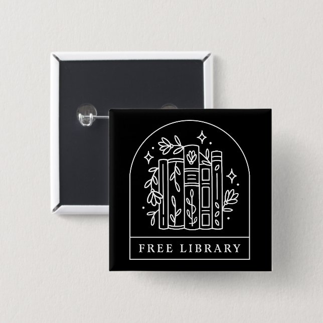 Kostenloser Bücheraustausch der Bibliothek Button (Vorne & Hinten)