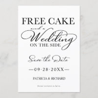 Kostenloser Kuchen und eine Hochzeit Save the Date