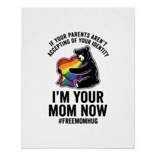 Kostenloser Mama-Hug-Bär-Stolz-Vintage-T-Shirt-Des Poster