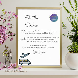 Kostenloser Transport für unsere Hochzeitsgäste Poster