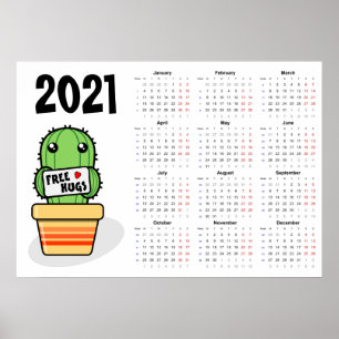 Kostenloser Umarmungen Kalender 2021 Poster - Mont