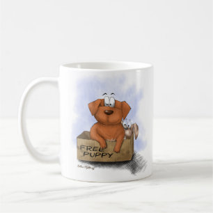 Kostenloser Welpe Plus 1 Cartoon Kaffeetasse