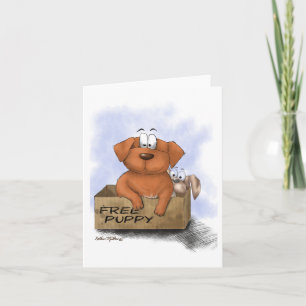Kostenloser Welpe Plus 1 Cartoon Karte