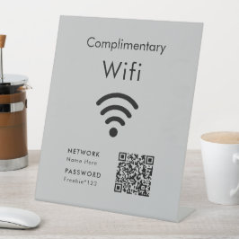Kostenloser Wifi-Code Schwarz & Grau Sockelschild