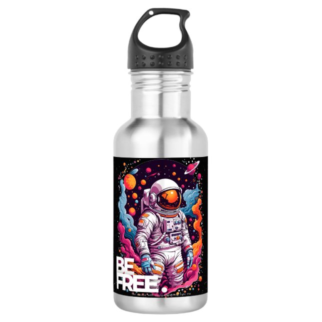 KOSTENLOSES Astronautendesign Edelstahlflasche (Vorderseite)