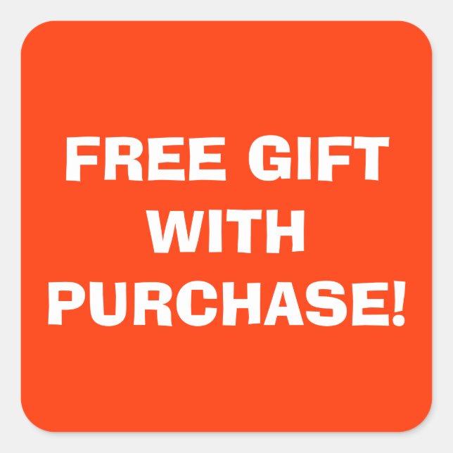 Kostenloses Geschenk mit Aufkleber für den Kauf (Vorderseite)