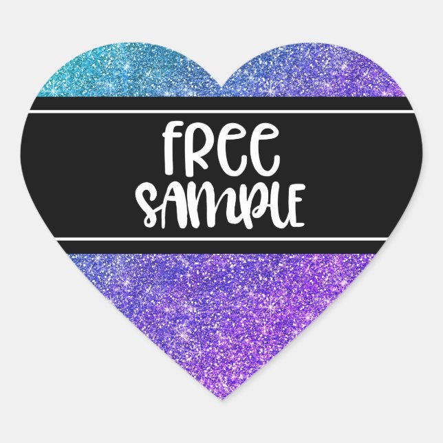 Kostenloses Musteretikett Herz-Aufkleber (Vorderseite)