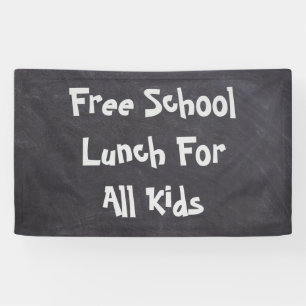 Kostenloses Schulessen für alle Kinder Banner