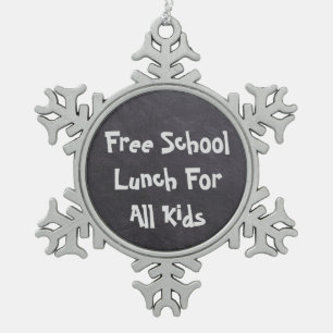Kostenloses Schulessen für alle Kinder Schneeflocken Zinn-Ornament