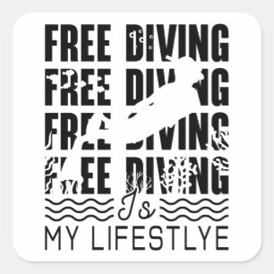 Kostenloses Tauchen ist mein Lifestyle Apnoe Freed Quadratischer Aufkleber