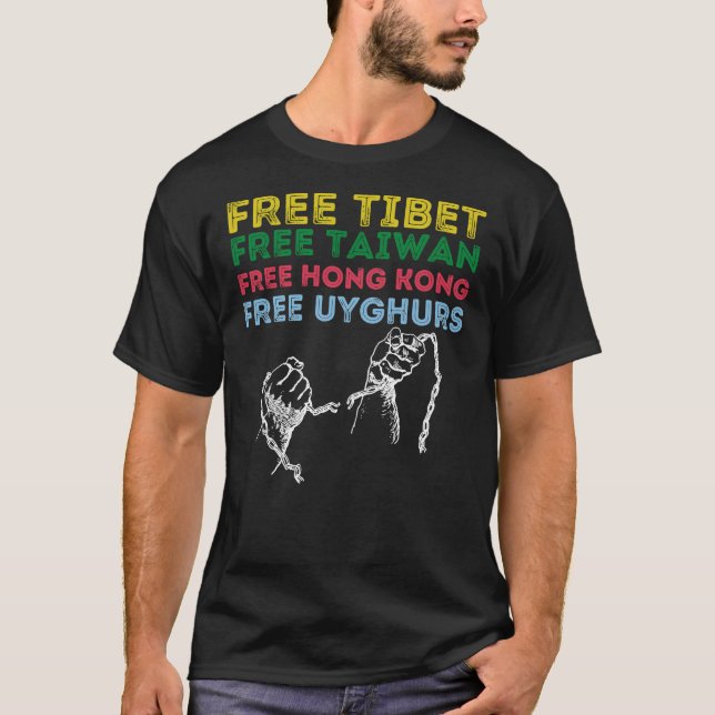 KOSTENLOSES TIBET, FREIES TAIWAN, GRATIS HONGKONG, T-Shirt (Vorderseite)