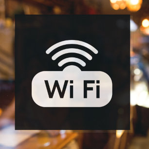 Kostenloses W-LAN im Schwarzweiß-Netzwerk - Intern Fensteraufkleber