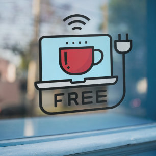 Kostenloses WIFI Network Coffee Shop Internet-Kenn Fensteraufkleber
