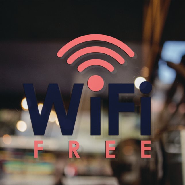 Kostenloses WIFI-Netzwerk Internet-Café Fensteraufkleber (Von Creator hochgeladen)