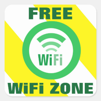 Kostenloses WiFi Zone-Zeichen Quadratischer Aufkleber