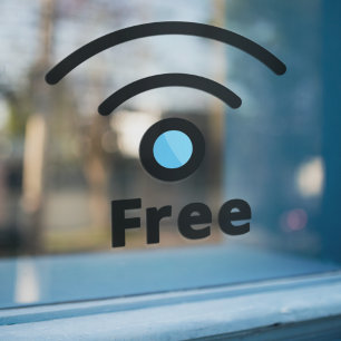 Kostenloses WLAN-Netzwerk Arbeitsplatz Café Fensteraufkleber