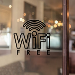 Kostenloses WLAN-Netzwerk Internet-Passwort Kaffee Fensteraufkleber