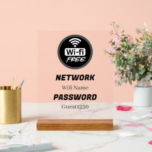 Kostenloses WLAN-Passwort-Schild   Netzwerkname un Acrylschild
