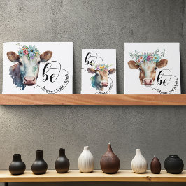Kostensatz 3x Aquarellkuh Druck Bilderleiste