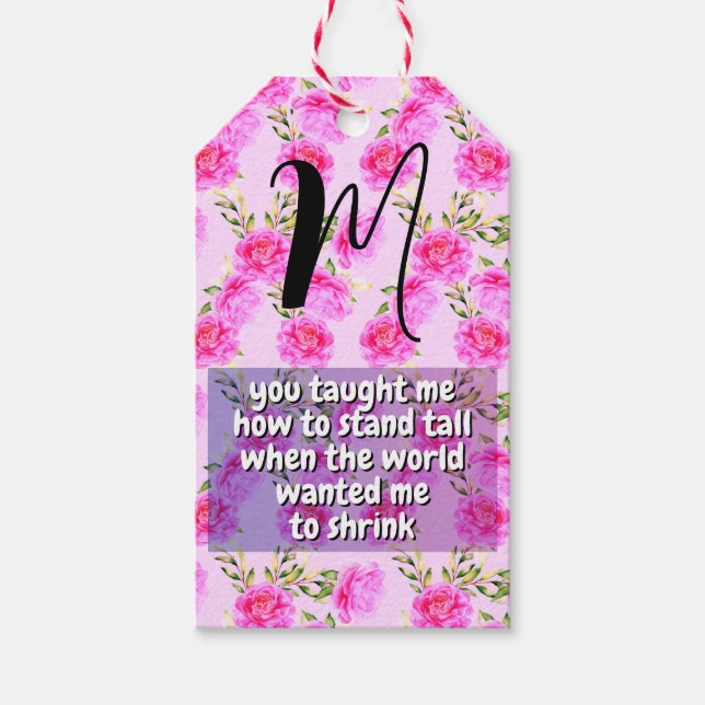 Kostensatz und Monogramm für die Festigkeitsstufe  Geschenkanhänger (Vorderseite)