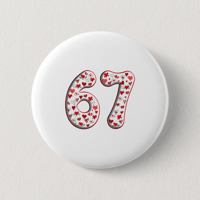Kostenume für Paare Duo 67 Meme Six Seven Valentin Button (Vorderseite)