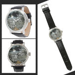 Kostenvoranschlag für Vollmond Nachts individuell  Armbanduhr<br><div class="desc">Diese moderne gotische schwarze Uhr besticht durch einen Vollmond unter mondbeleuchteten Wolken in einem wunderschönen, unheimlichen Nachthimmel. Diese gotische Uhr zitiert John Milton, einen englischen Dichter aus dem 17. Jahrhundert, "Was hat die Nacht mit dem Schlaf zu tun?" Während man darüber nachdenkt, ob man Selbstgefälligkeit oder Selbstgefälligkeit glaubt, wird diese...</div>