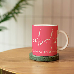 Kostenvoranschlag Typografie pink aus Spaß im Lebe Kaffeetasse