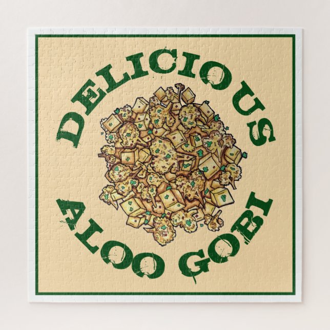 Köstliche Aloo Gobi Indian Food Cauliflower Curry Puzzle (Vertikal)