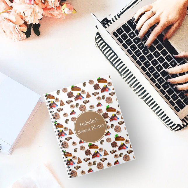 Köstliche Aquarellschokolade Nachspeise Name Notizblock (Von Creator hochgeladen)