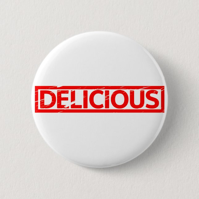 Köstliche Briefmarke Button (Vorderseite)