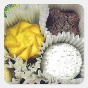 Köstliche Cookies Quadratischer Aufkleber