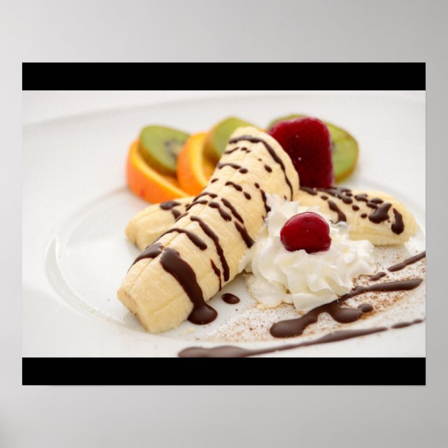 Köstliche Creme und Banana-Dessert Poster (Vorne)